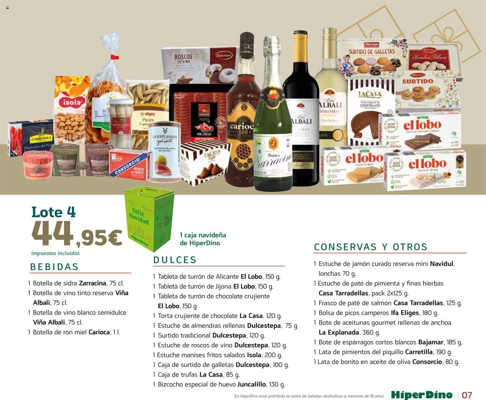 HiperDino - Catálogo Lotes y Cestas │ válido desde el 10.11.2025 | Página: 7 | Productos: Ron, Jamón, Vino, Tableta