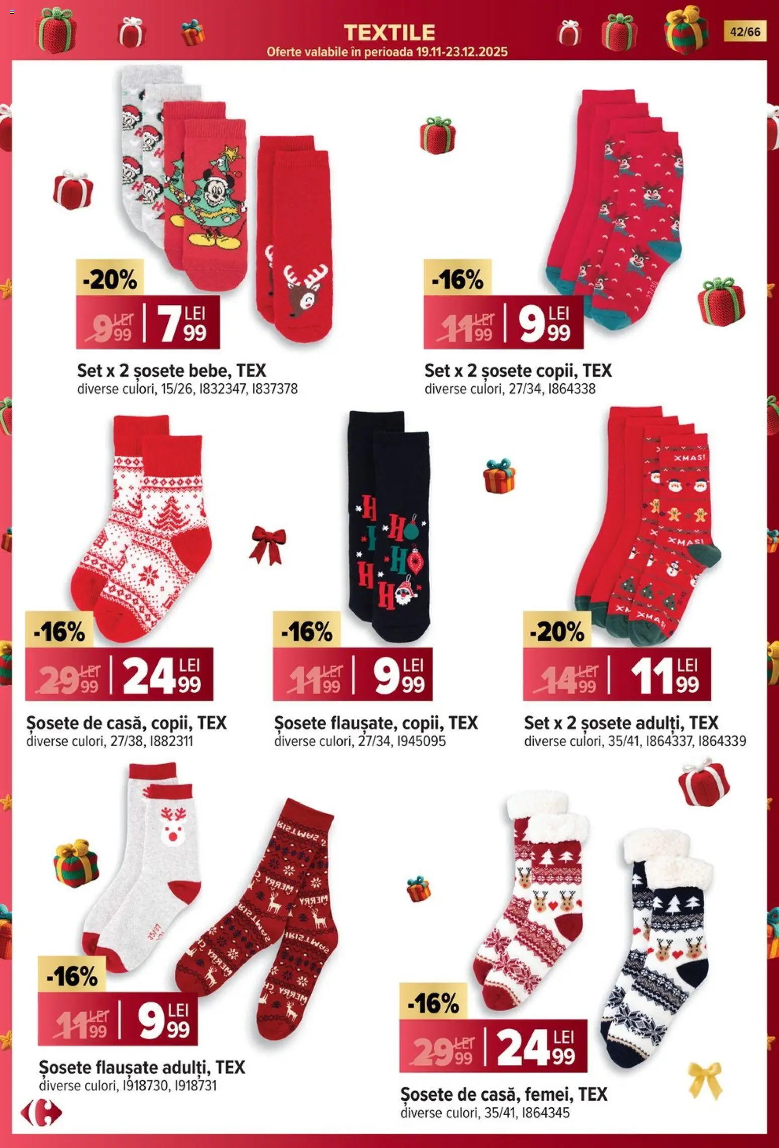 Noul catalog Carrefour – valabil de la 19.11.2025 | Pagină: 42 | Produse: Șosete