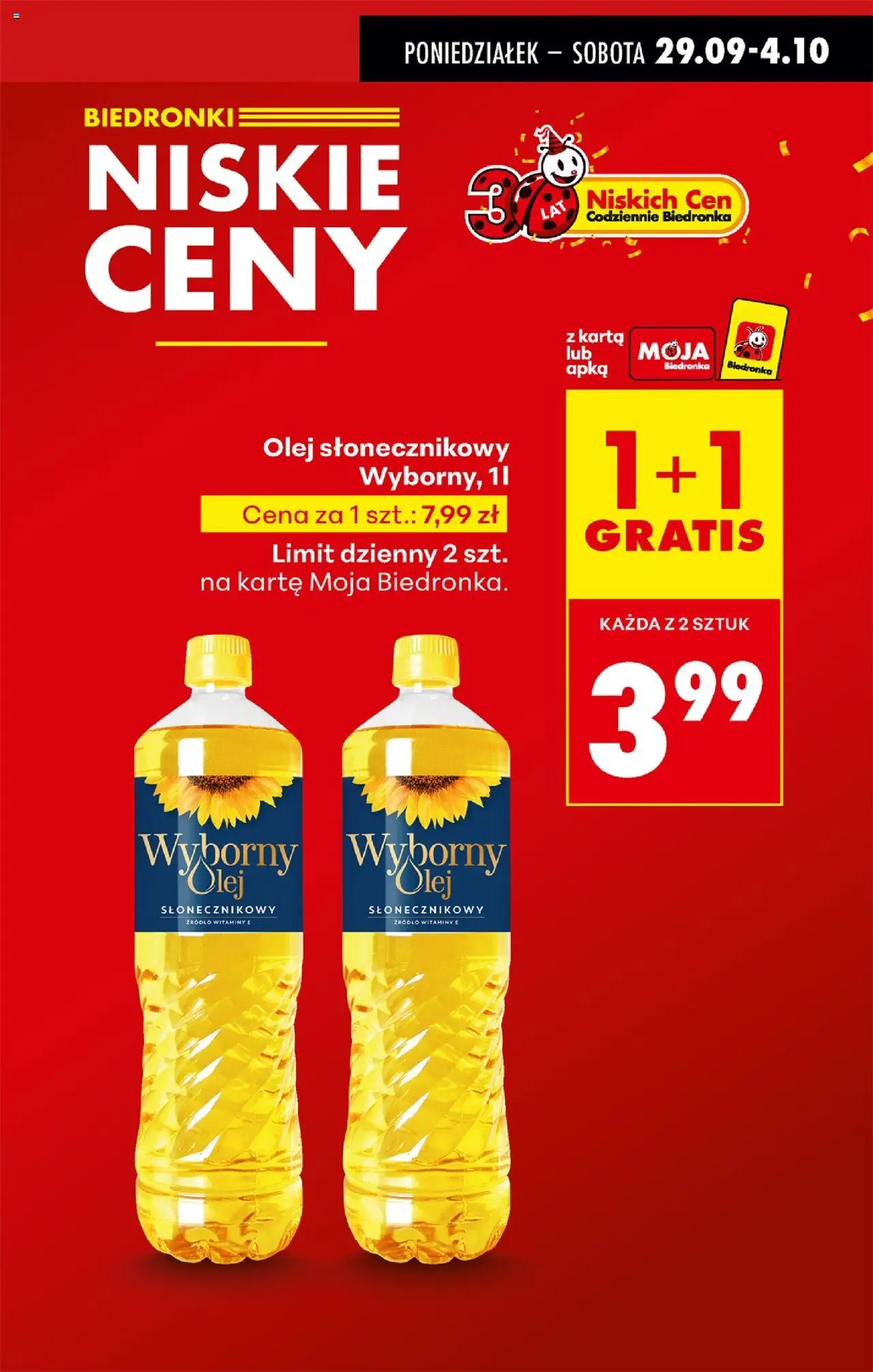 Biedronka gazetka od 29.09.2025 | Strona: 5 | Produkty: Karta, Olej słonecznikowy, Olej