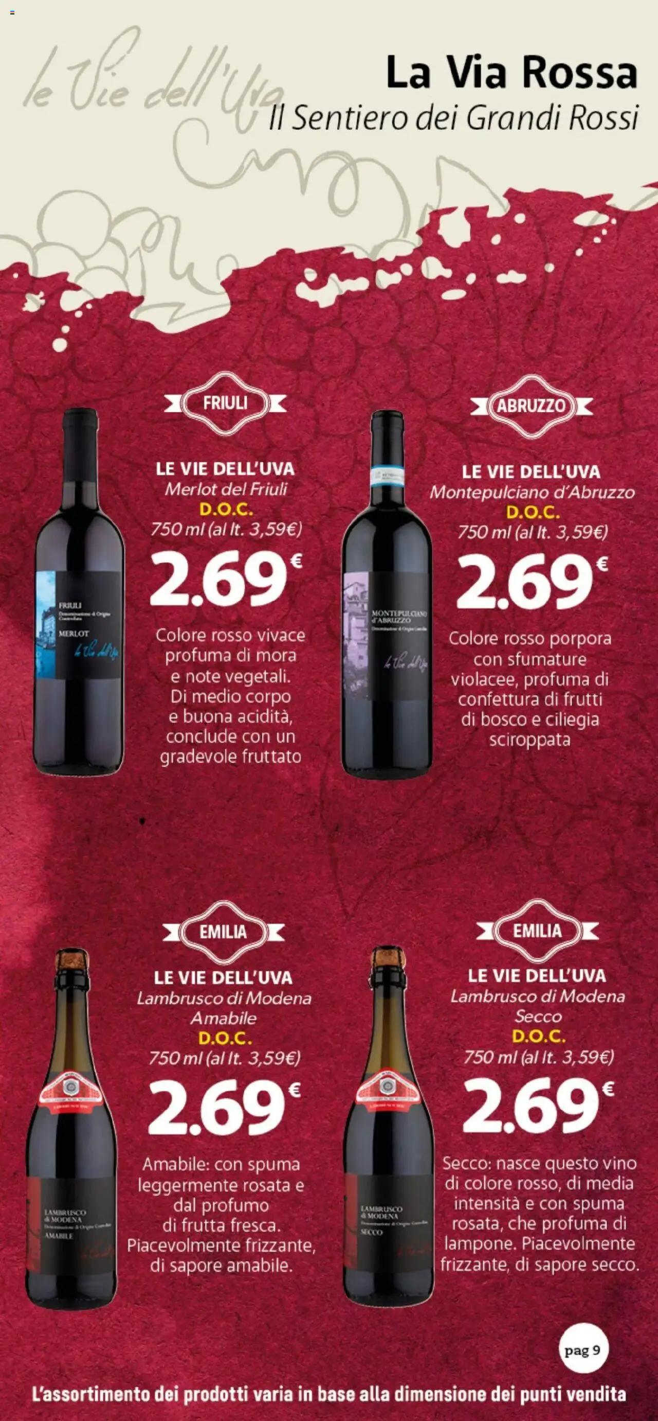 Volantino DOK del 10.10.2025 | Pagina: 9 | Prodotti: Frutta, Vino, The, Profumo