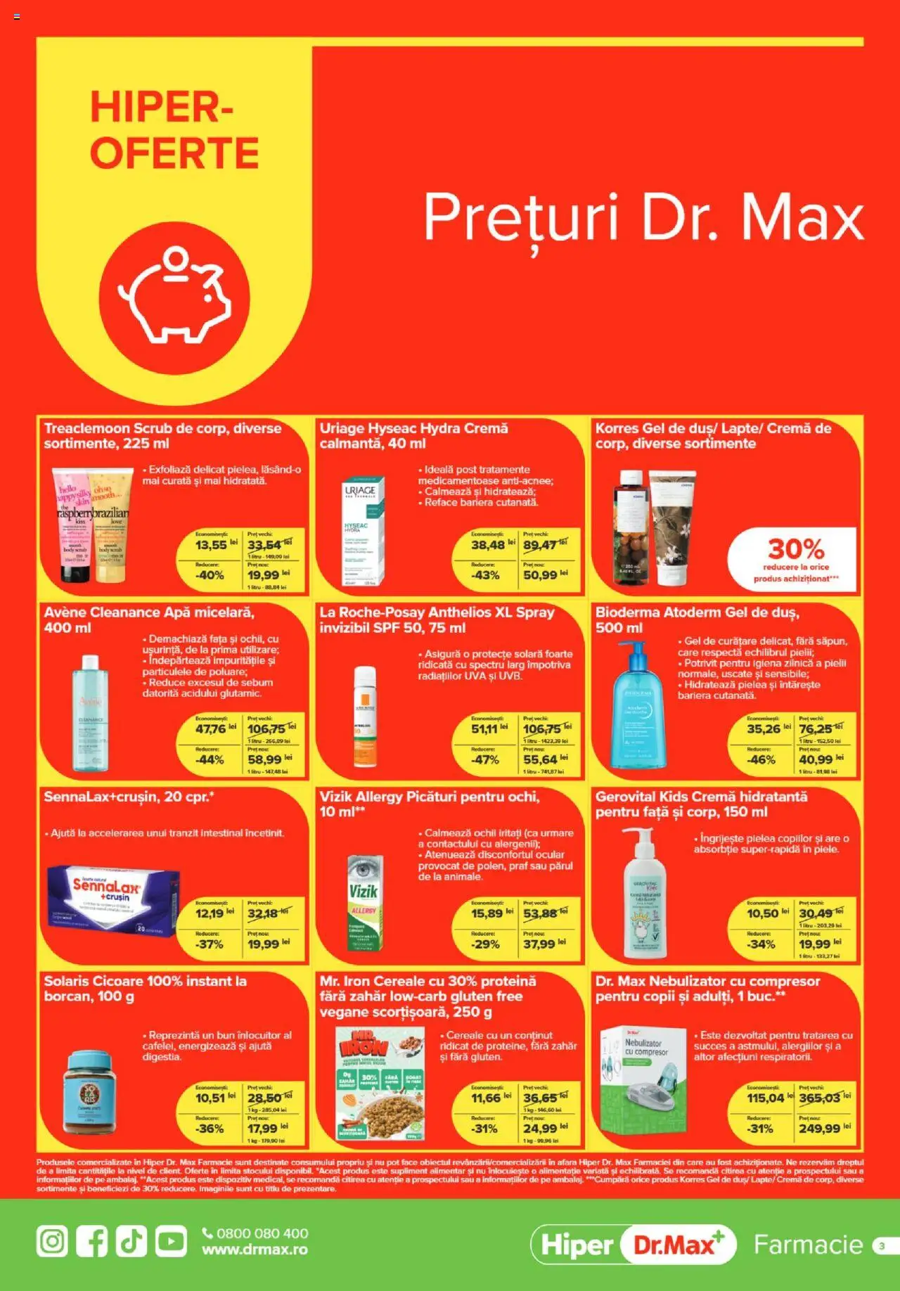 Dr.Max catalog - Hiper-farmacii – valabil de la 01.08.2025 | Pagină: 3 | Produse: Scrub, Body, Cremă, Zahăr