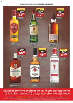 Wafelek Gazetka alkoholowa od 01.09.2025 | Strona: 3 | Produkty: Grant's, Bourbon, Jim Beam, Gin