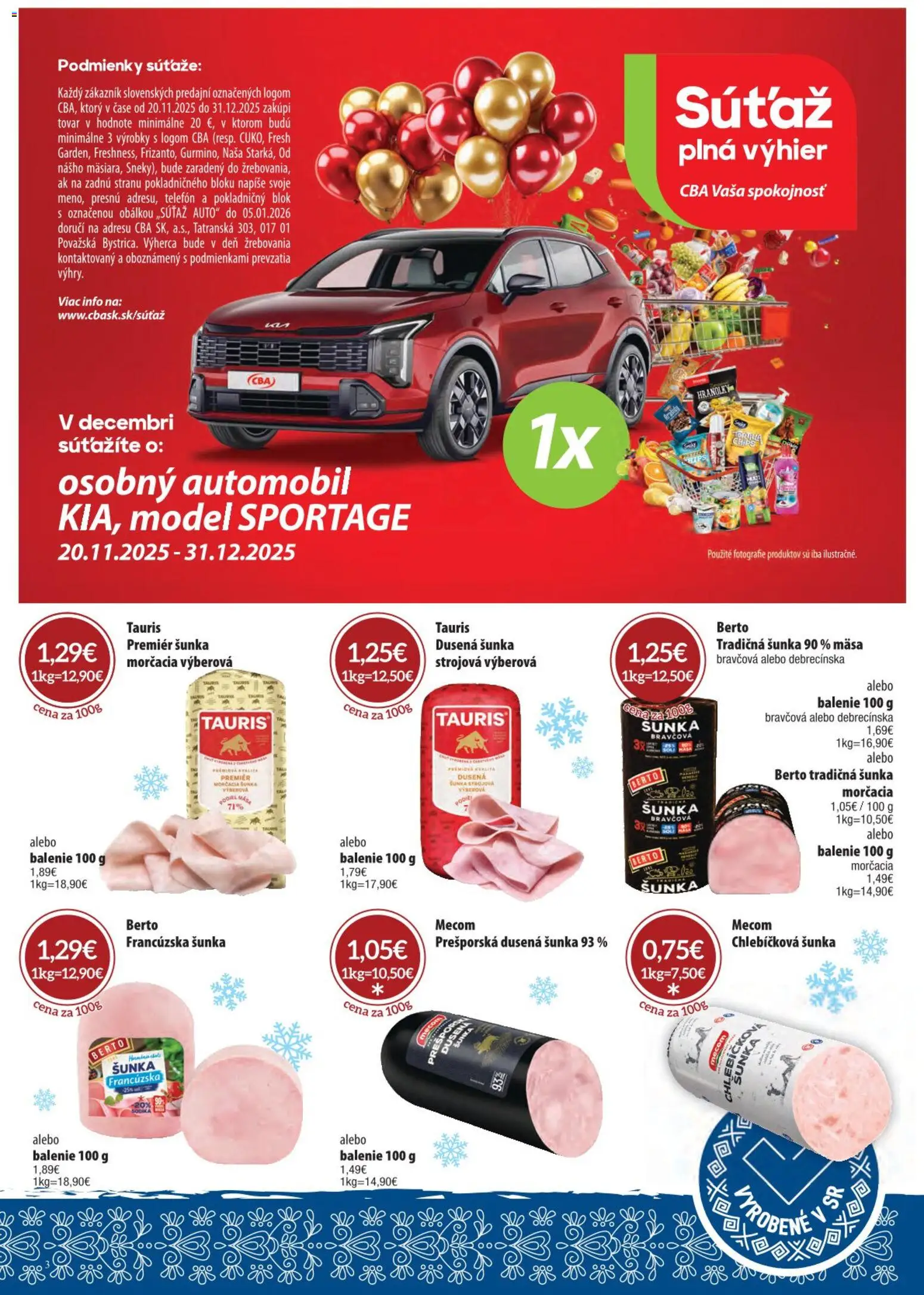 Nové Sintra akcie – leták je platný od 01.12.2025 | Strana: 3 | Produkty: Telefón, Šunka