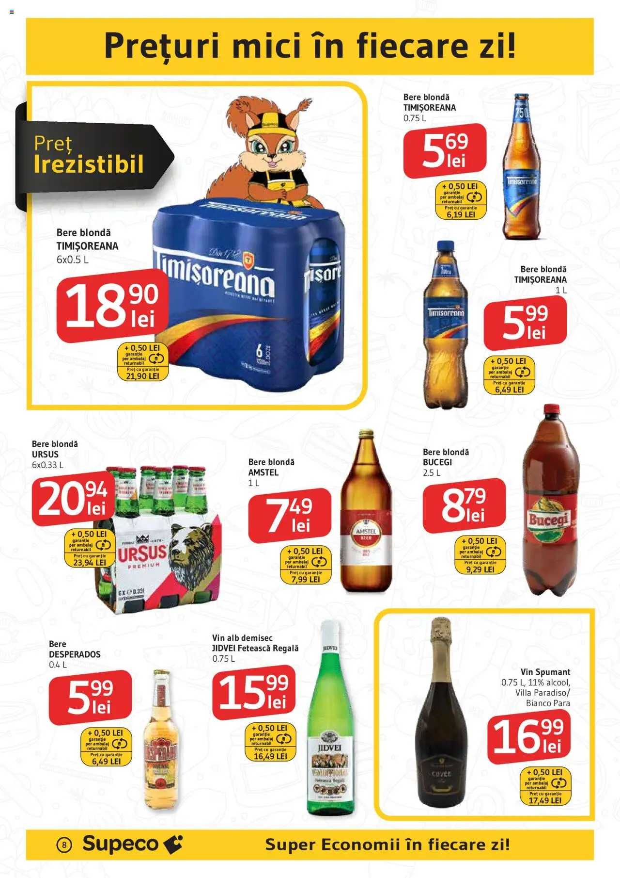 Noul catalog Supeco – valabil de la 02.10.2025 | Pagină: 8 | Produse: Pară, Eğitim çantaları, Vin, Bere