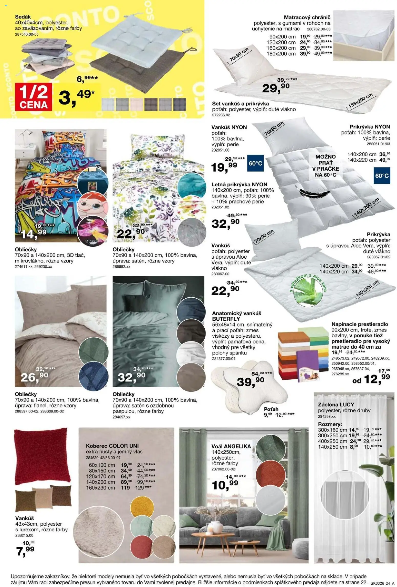 Nové Sconto nábytok akcie – leták je platný od 11.02.2026 | Strana: 24 | Produkty: Matrac, Obliečky, Vankúš, Koberec