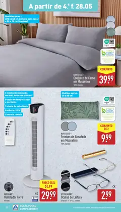 Aldi Názov akcie │ válido de 28.05.2025 | Página: 22 | Produtos: Óculos, Lençóis, Cama, Almofada