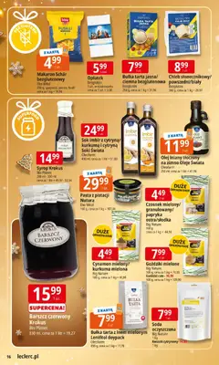 Pogląd oferty "E.Leclerc Gazetka" - ważna od 09.12.2025 | Strona: 16 | Produkty: Syrop, Cynamon, Kurkuma, Goździki