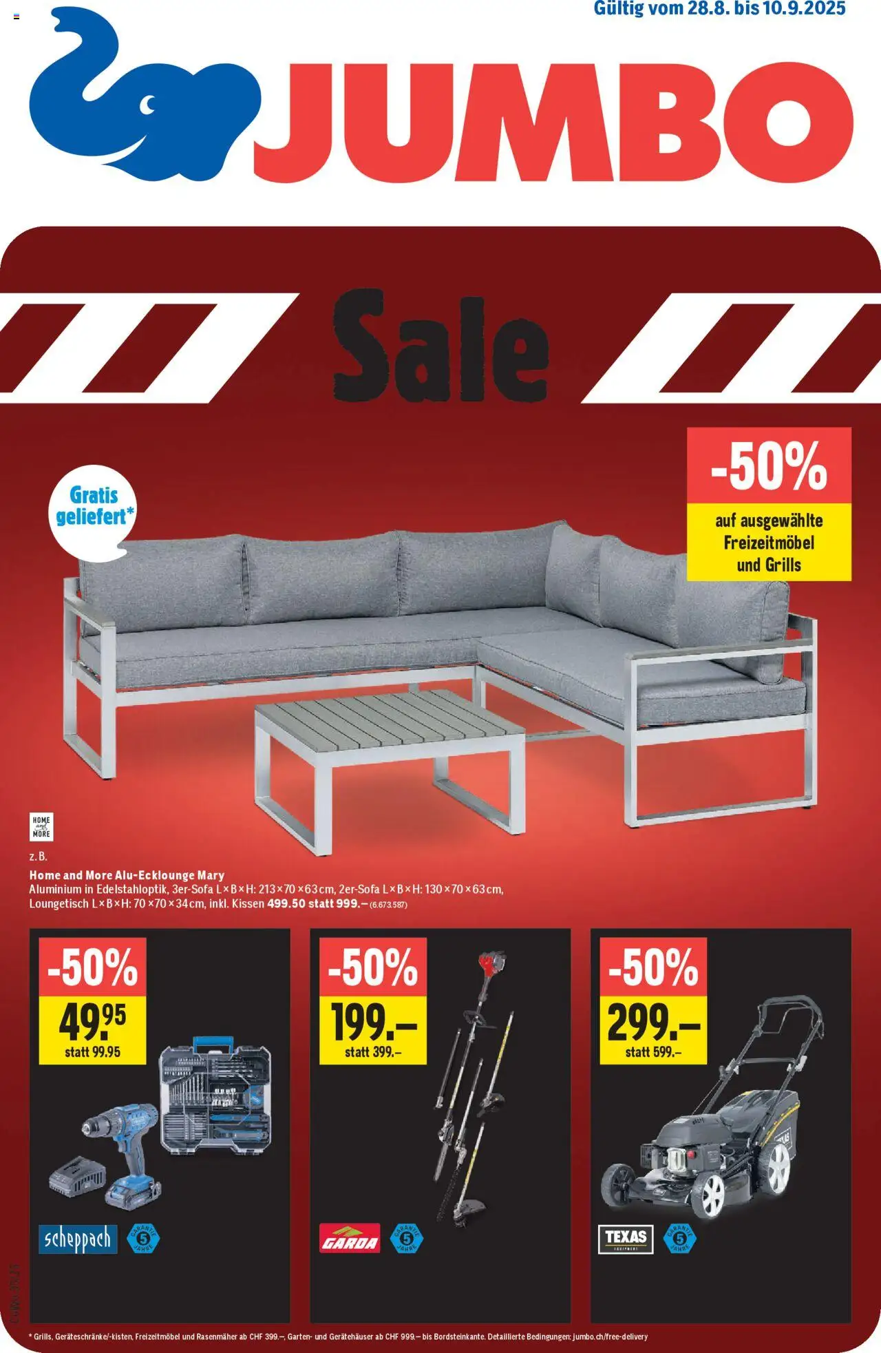 Jumbo Aktionen ab 28.08.2025 | Seite: 1 | Produkte: Kissen, Rasenmäher