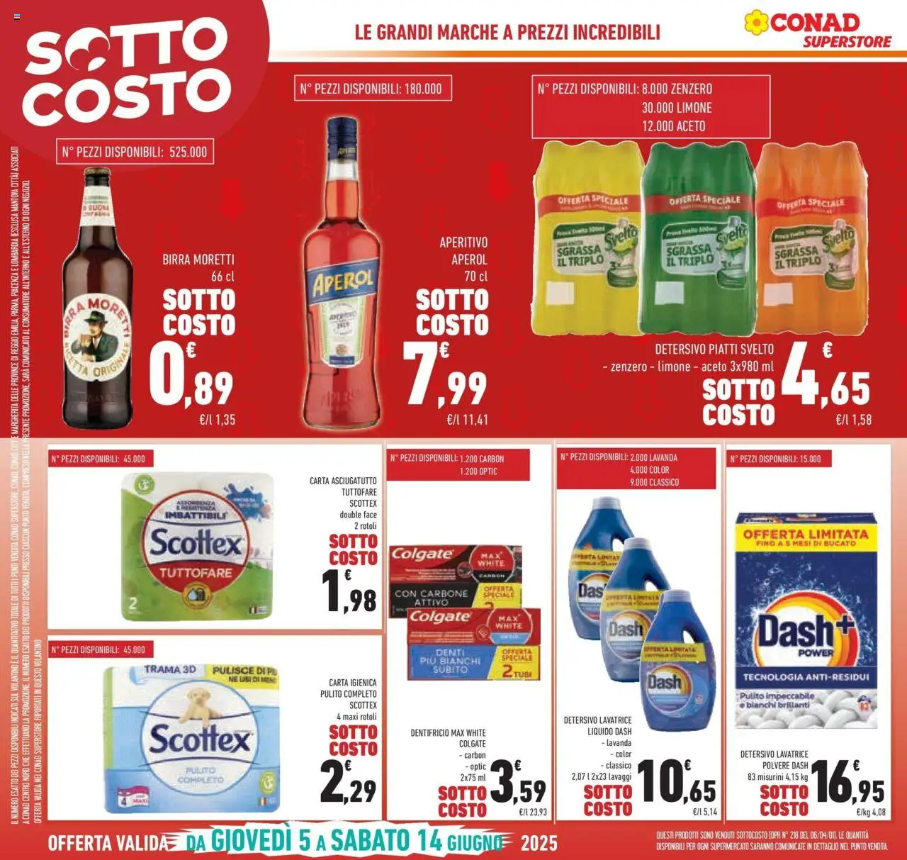 Volantino Conad del 04.06.2025 | Pagina: 6 | Prodotti: Birra, Limone, Birra Moretti, Aceto