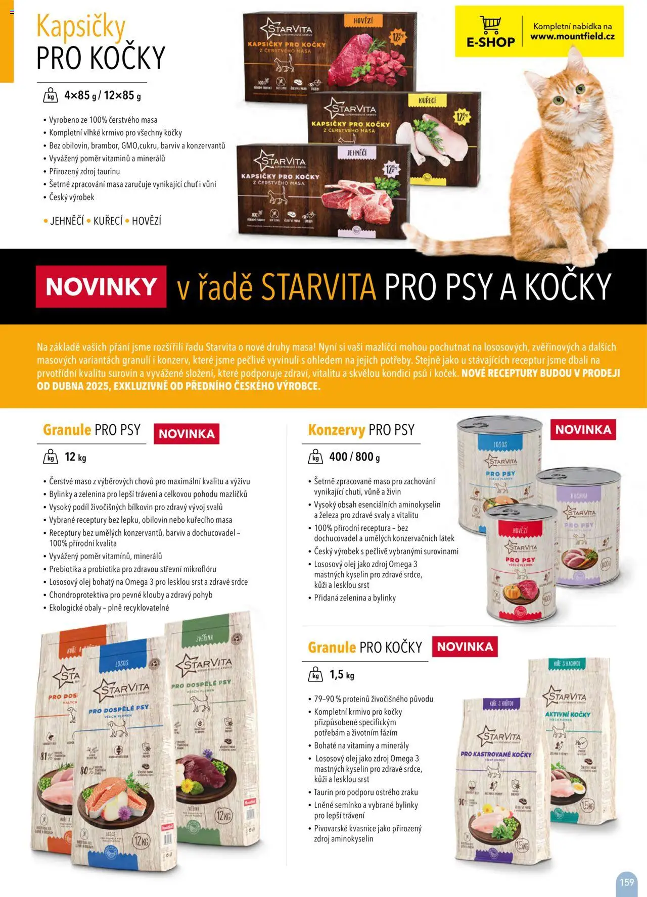 Mountfield katalog 2025 od 16.04.2025 | Strana: 159 | Produkty: Omega 3, Granule, Minerály, Granule pro kočky