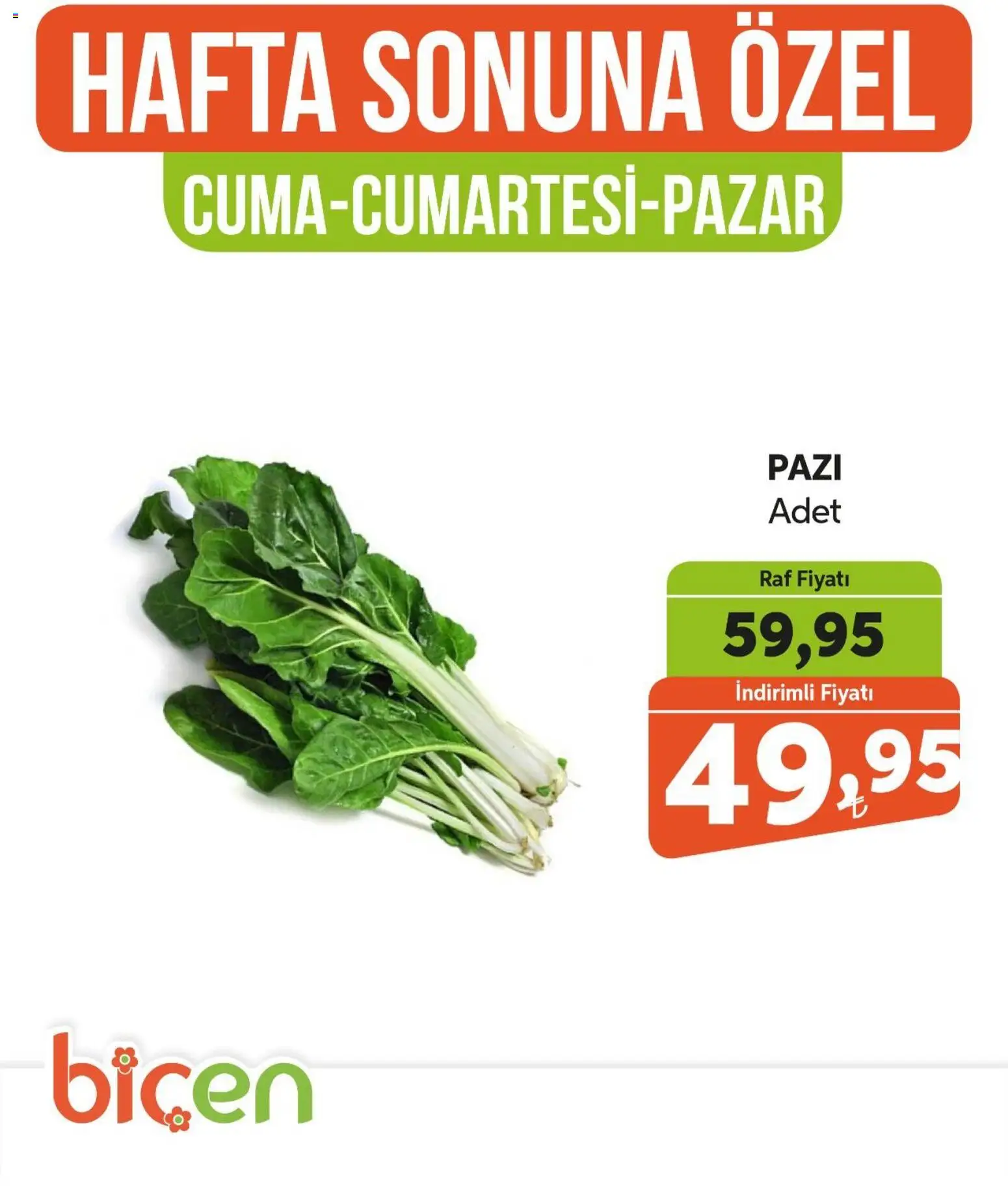 Biçen Market Hafta Sonuna Özel - Sebze İndirimi - 23.01.2026 tarihinden itibaren geçerlidir | Sayfa: 2 | Ürünler: Pazi, Raf