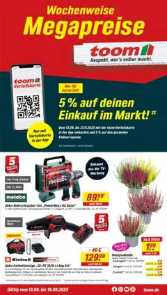 Toom Baumarkt - Prospekt ab 13.09.2025 gültig