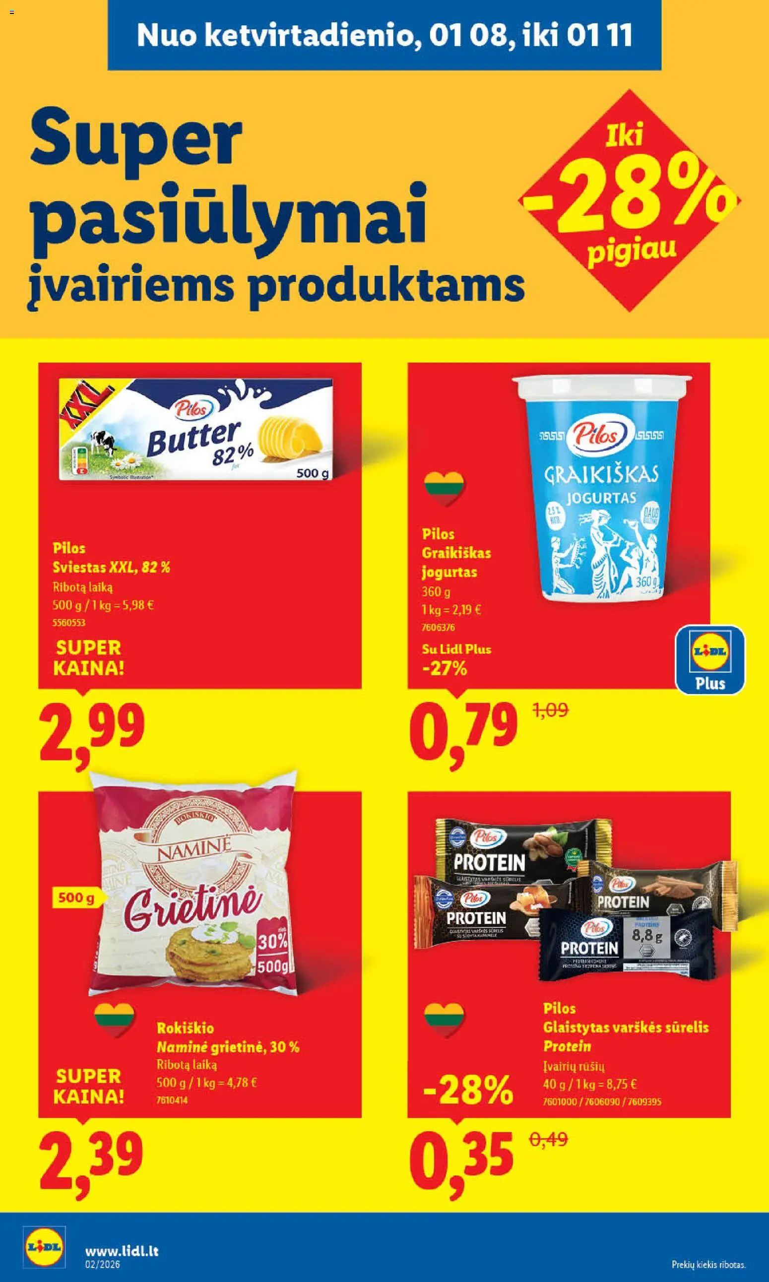 LIDL akcijos nuo 05.01.2026 | Puslapis: 34 | Prekių: Sūrelis, Jogurtas, Sviestas, Grietinė