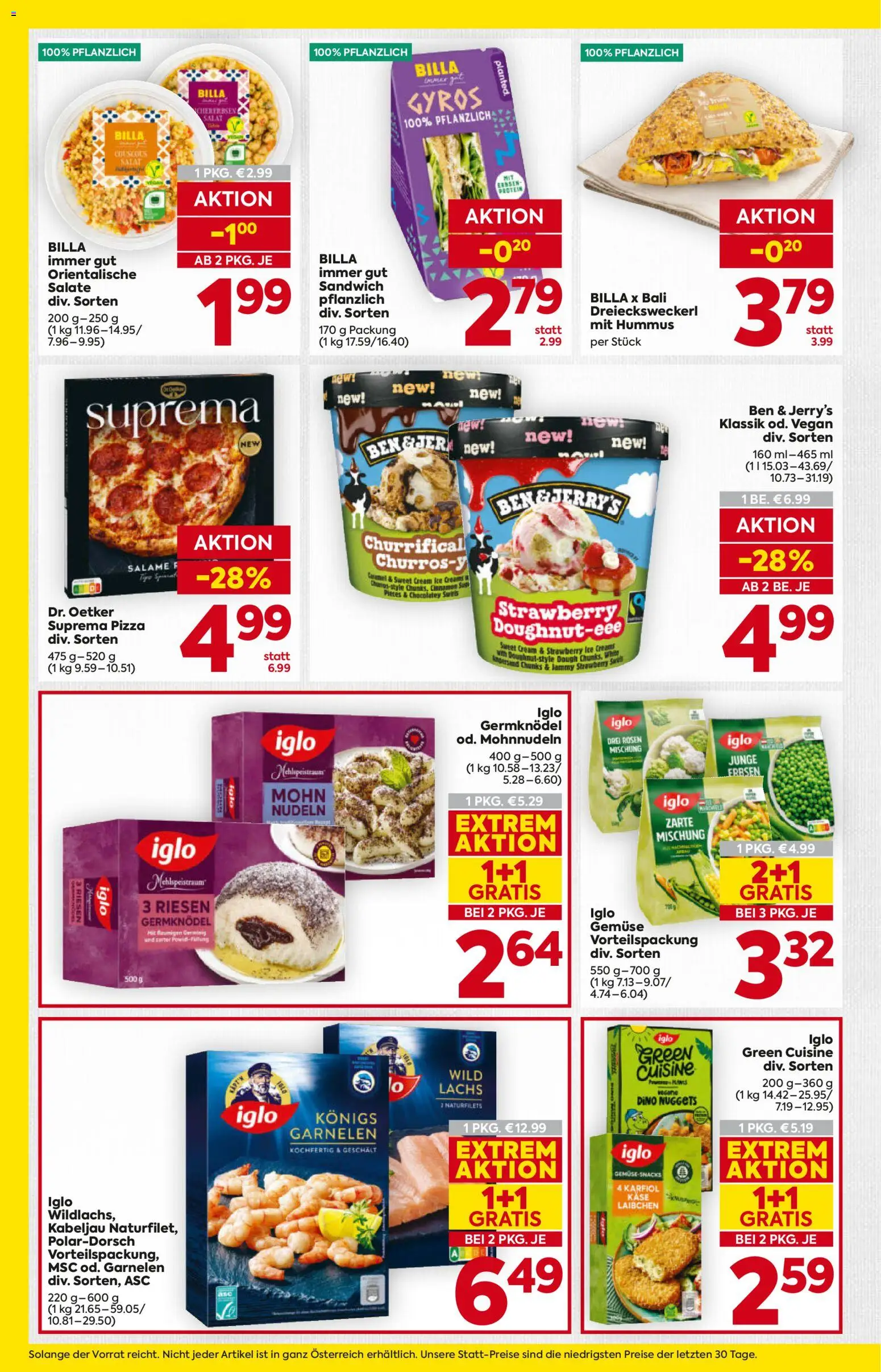 Billa Flugblatt - Burgenland gültig ab 15.01.2026 | Seite: 14 | Produkte: Salat, Erbsen, Käse, Pizza