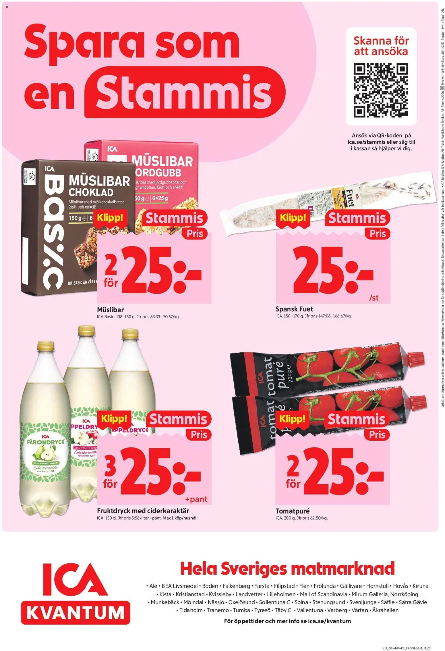 ICA Kvantum reklamblad aktuell från 09.03.2026 | Sida: 8 | Produkter: Såg, Tomatpure, Choklad