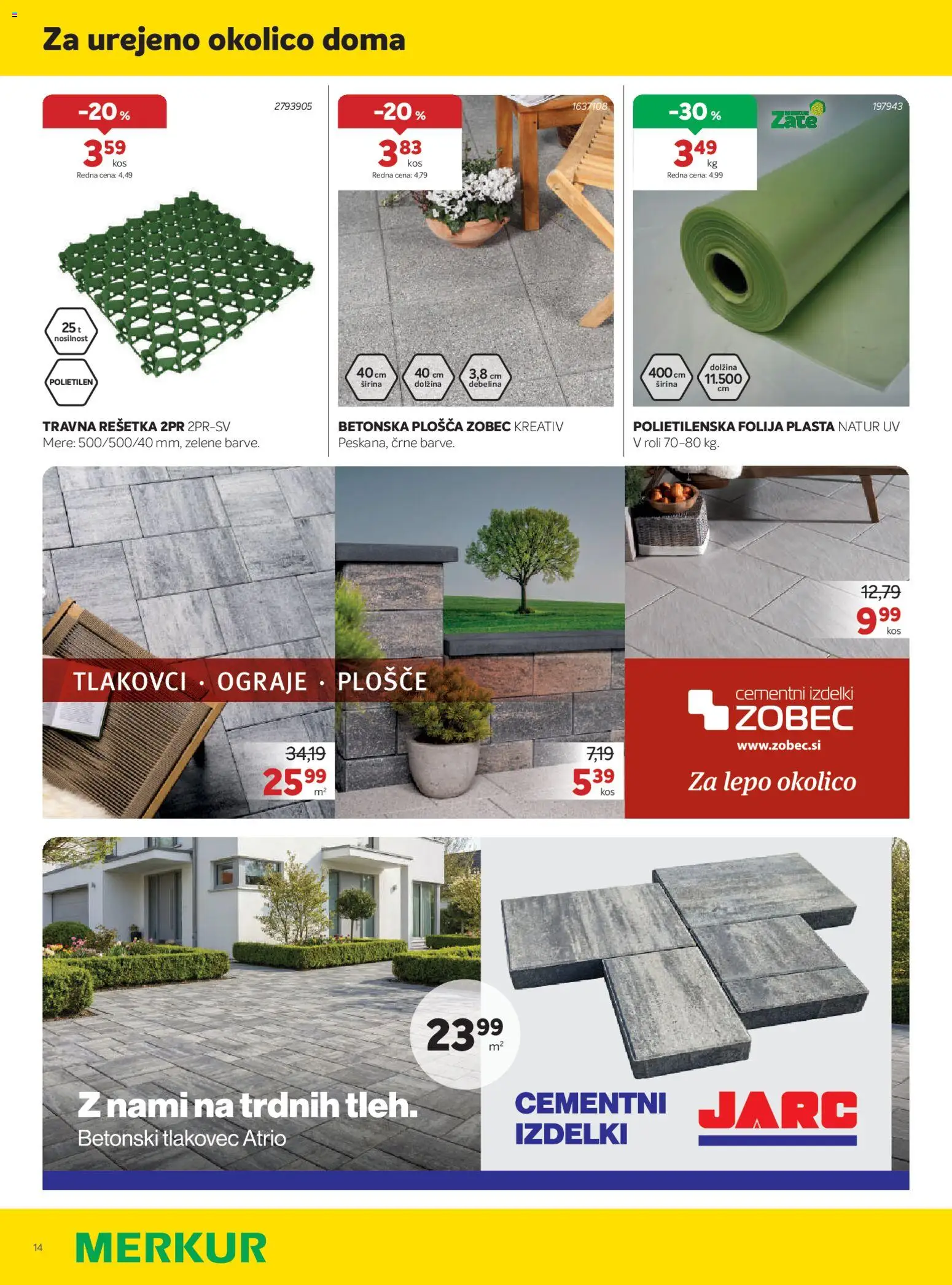 Novi Merkur katalog ponudbe – veljaven od 01.04.2026 | Stran: 14 | Izdelki: Folija, Tlakovec
