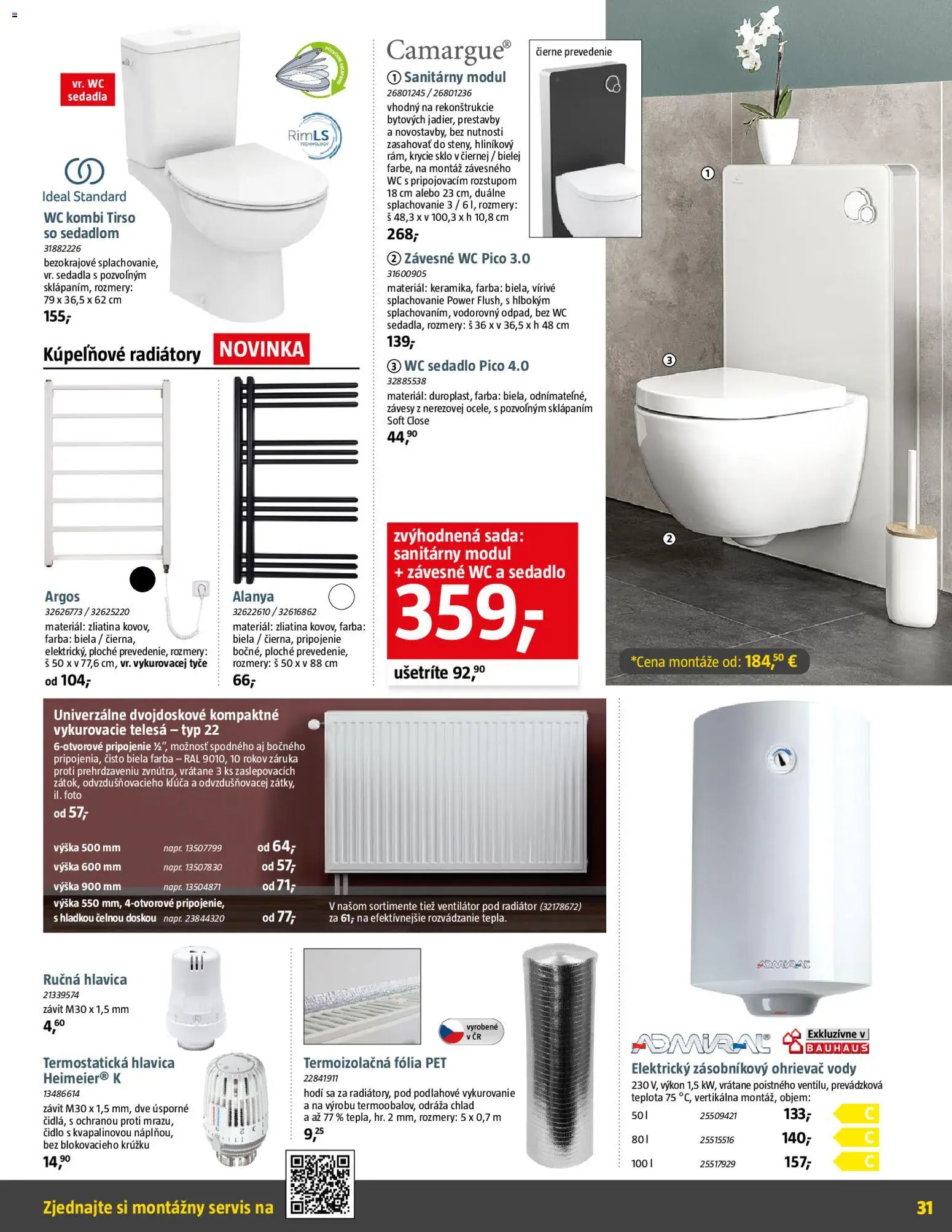 Nové Bauhaus akcie – leták je platný od 08.12.2025 | Strana: 31 | Produkty: Závesy, Ventilátor, Ohrievač vody, Termostatická hlavica