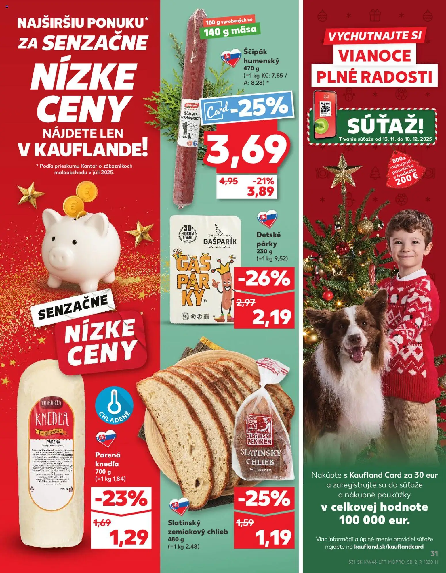 Nové Kaufland akcie – leták je platný od 27.11.2025 | Strana: 31 | Produkty: Pekáreň, Chlieb, Párky