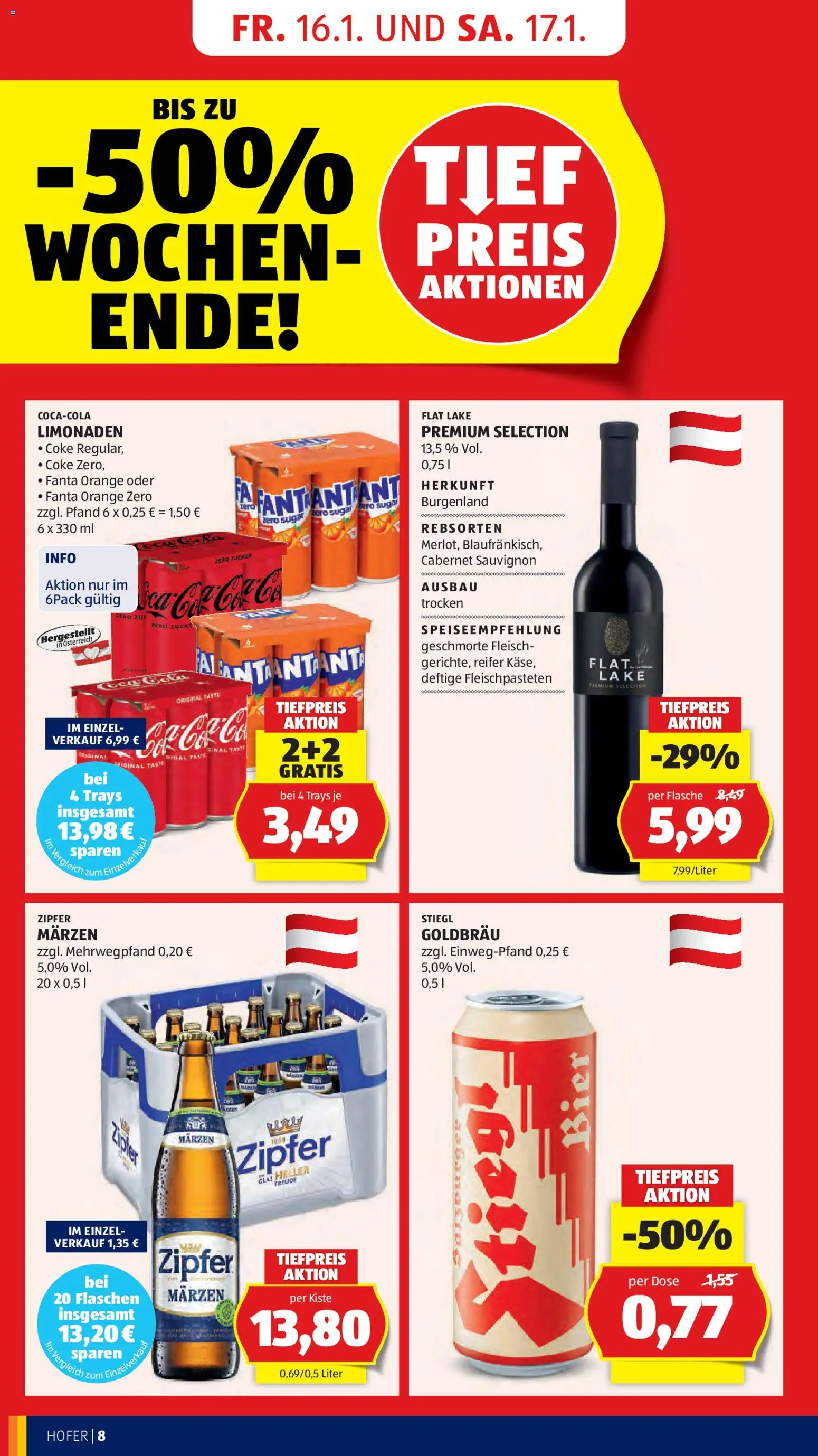 Hofer AT akciós ujság - amely érvényes a következő dátumtól: 16.01.2026 | Oldal: 10 | Termékek: Fanta