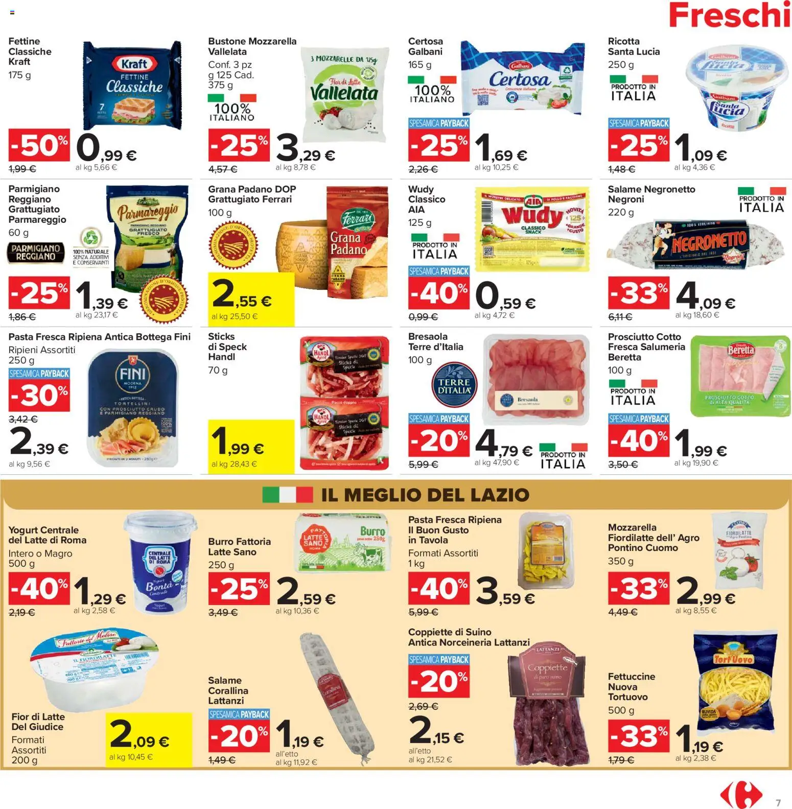 Volantino Carrefour del 02.03.2026 | Pagina: 7 | Prodotti: Prosciutto Cotto, Pollo, Latte, Grana Padano
