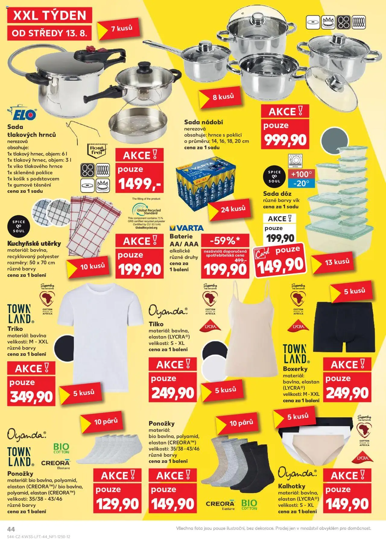Kaufland leták - Praha 4 od 13.08.2025 | Strana: 44 | Produkty: Hrnce, Boxerky, Poklice, Baterie