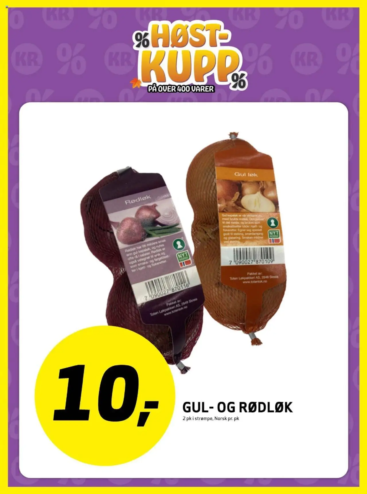 {H1} | Side: 23 | Produkter: Løk, Rødløk, Kolasås