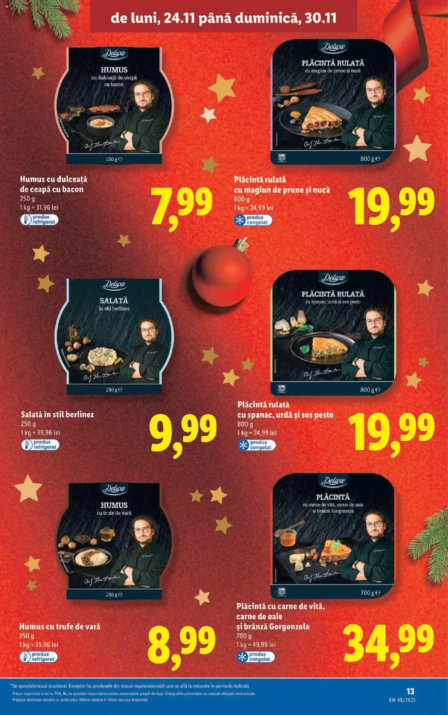 Noul catalog Lidl – valabil de la 24.11.2025 | Pagină: 13 | Produse: Bacon, Gorgonzola, Carne De Vită, Sos