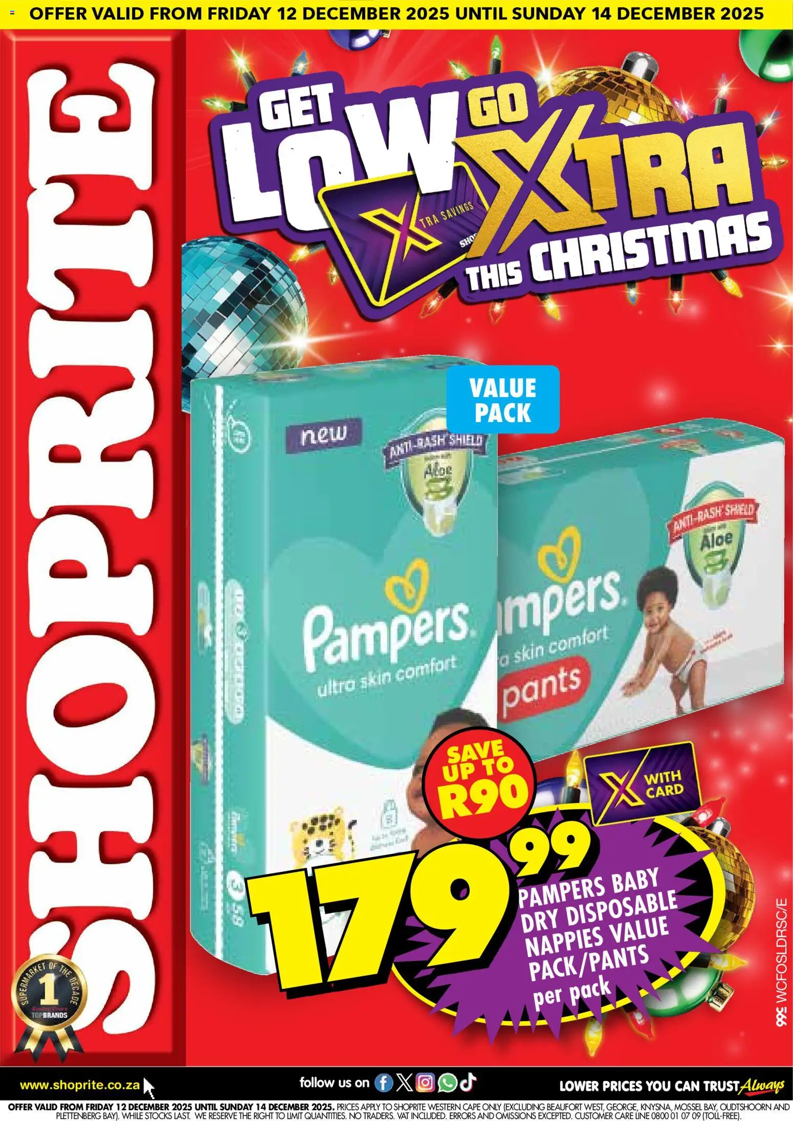 New Shoprite catalogue – valid from 12.12.2025 | Page: 1 | Products: Pants, Nappies