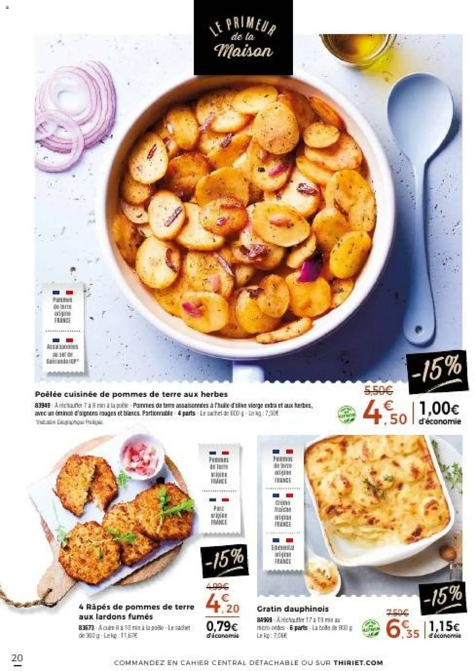 {H1} | Page: 20 | Produits: Lardons, Pommes, Pommes de terre