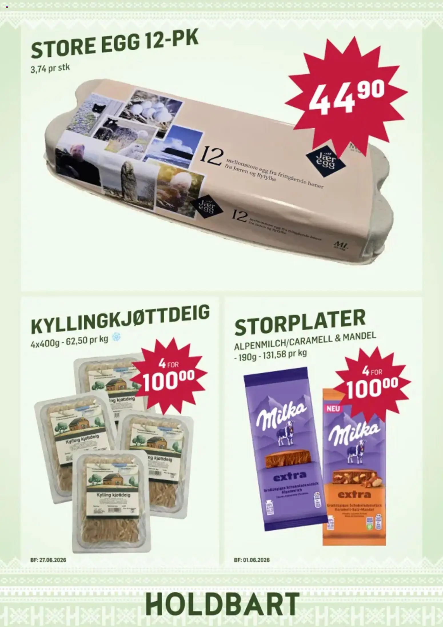 {H1} | Side: 2 | Produkter: Egg, Kylling, Kjøttdeig, Палички