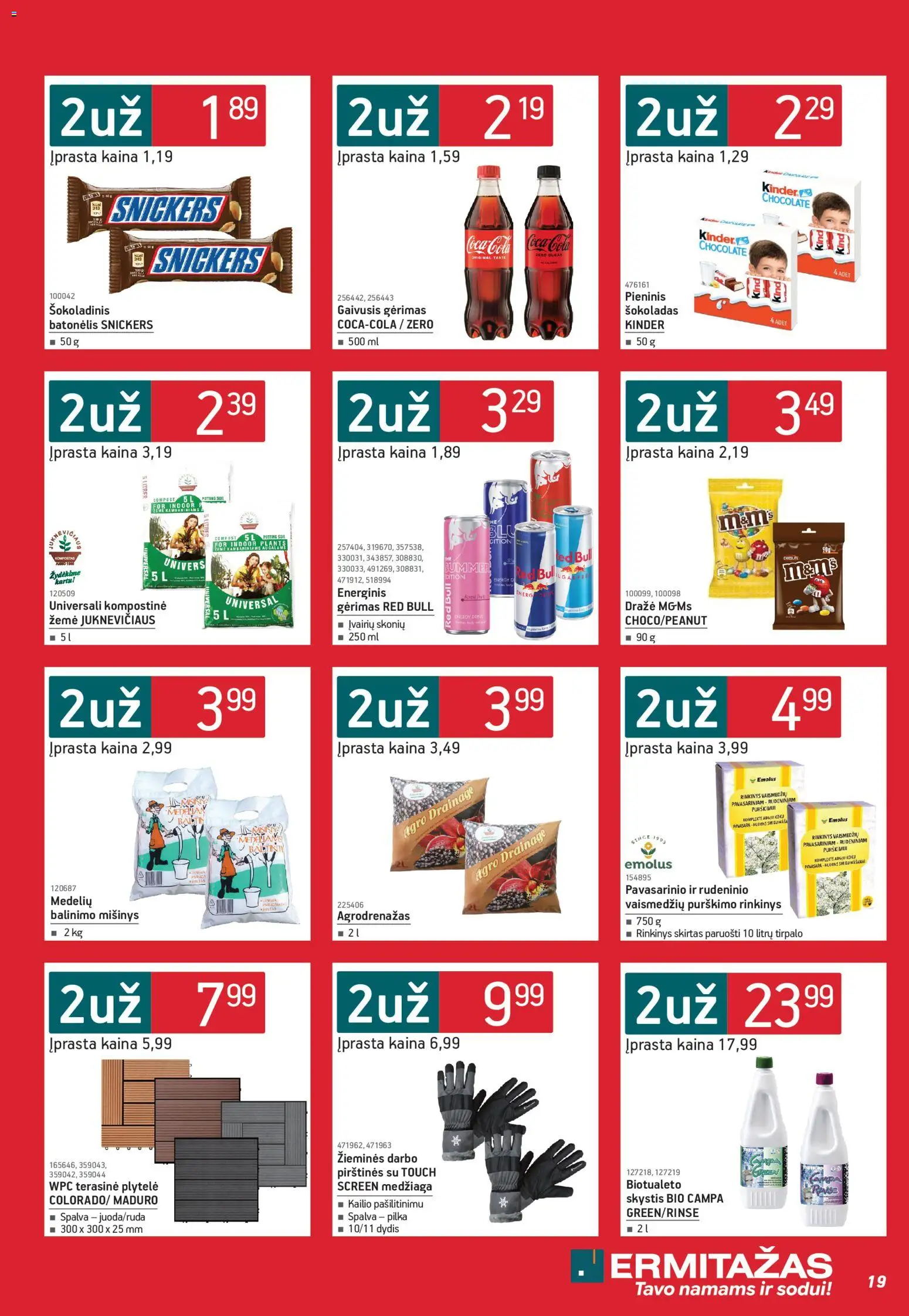 ERMITAŽAS akcijos nuo 02.02.2026 | Puslapis: 19 | Prekių: Gaivusis gėrimas, Šokoladas, Pirštines