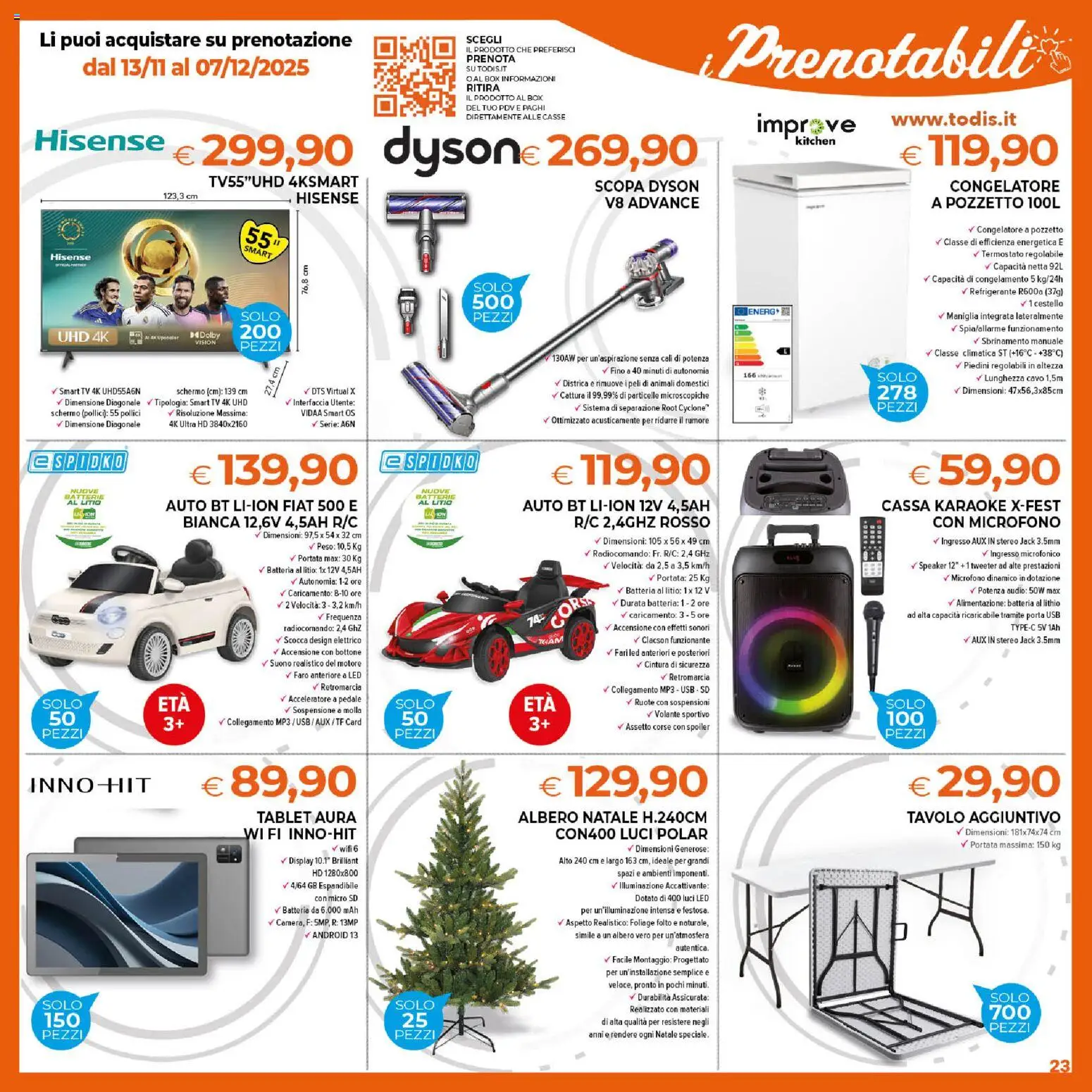 Volantino Todis del 13.11.2025 | Pagina: 23 | Prodotti: Schermo, Scopa, Microfono, Speaker