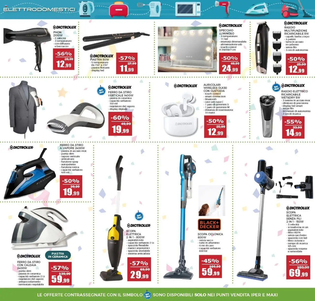 Volantino Happy Casa del 06.08.2025 | Pagina: 27 | Prodotti: Auricolari, Scopa elettrica, Scopa, USB