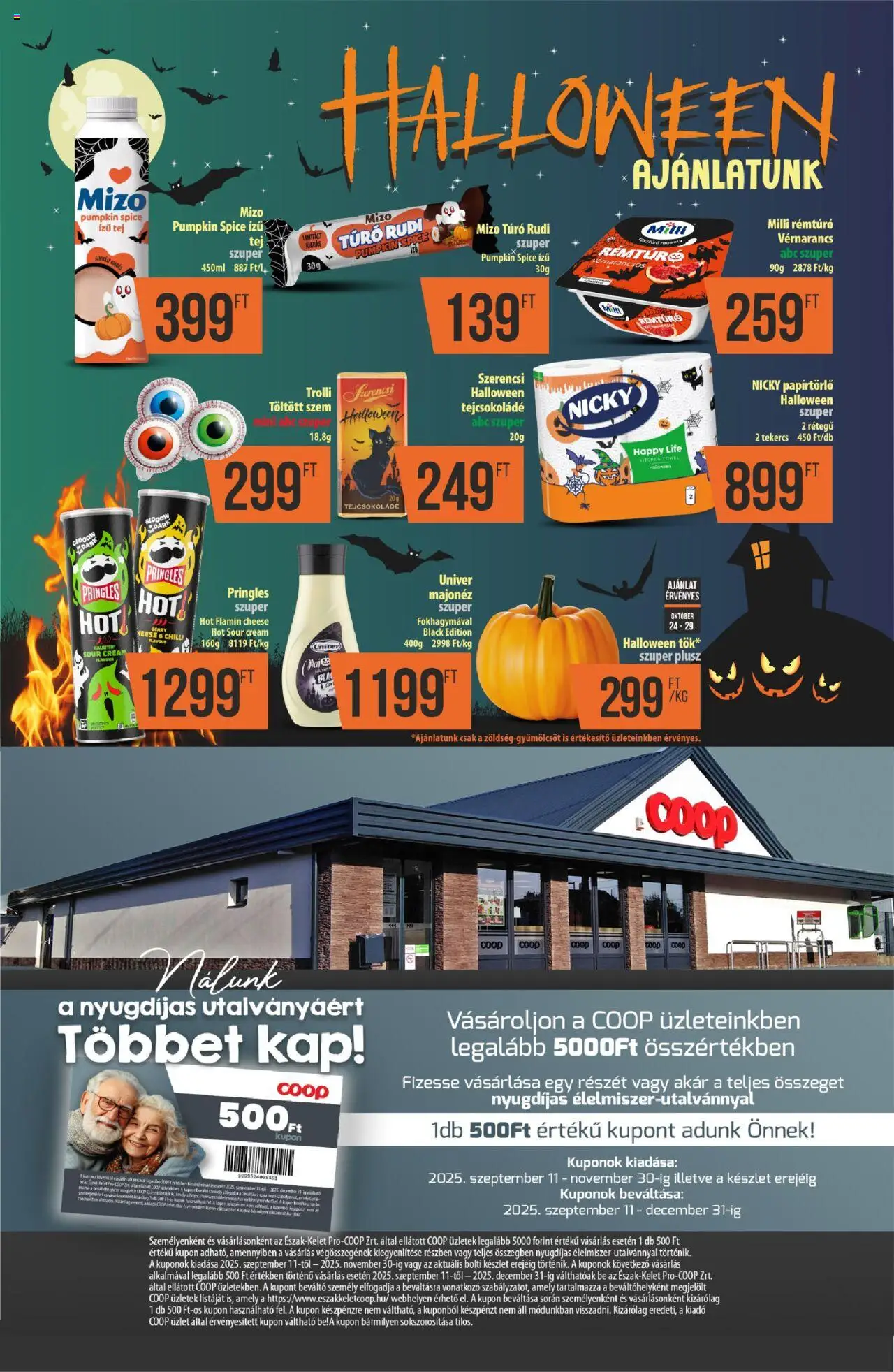 COOP akciós ujság - amely érvényes a következő dátumtól: 24.10.2025 | Oldal: 2 | Termékek: Pringles, Tej, Túró, Majonéz