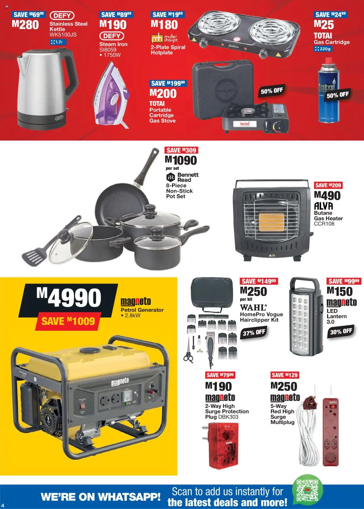 OK Furniture - Lesotho Specials │ valid from 20.08.2025 | Page: 4 | Products: Lantern, Kettle, Iron, Generator