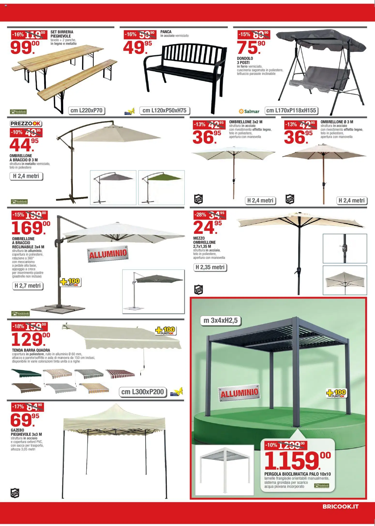 Volantino Brico OK del 02.04.2026 | Pagina: 3 | Prodotti: Rullo, Ombrellone, Acqua, Dondolo