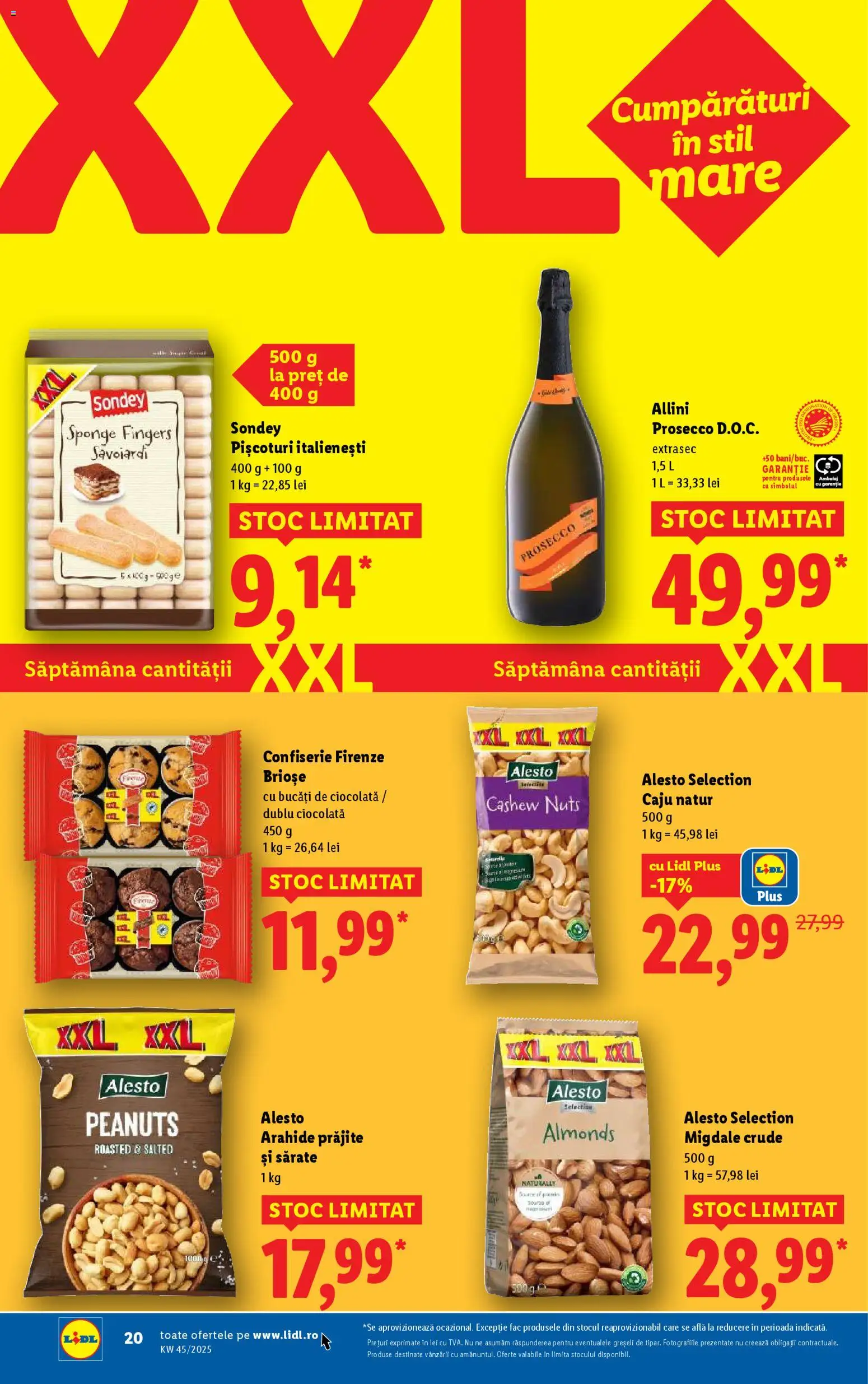 Noul catalog Lidl – valabil de la 03.11.2025 | Pagină: 20 | Produse: Arahide, Prosecco, Ciocolată, Caju