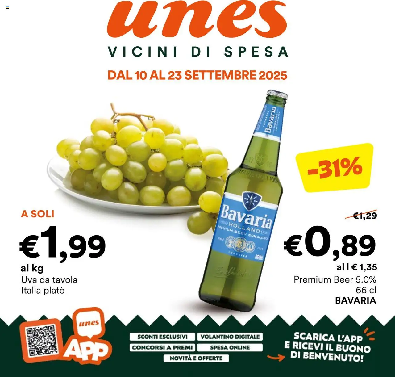 Volantino Unes del 10.09.2025 | Pagina: 1 | Prodotti: Uva