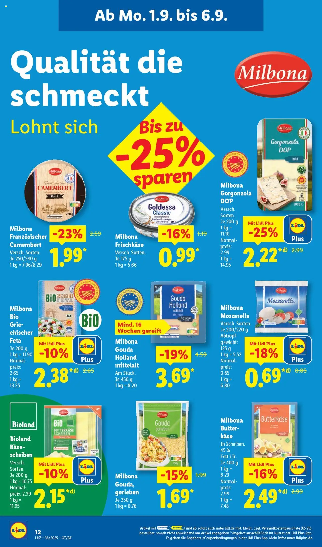 Lidl Prospekt Bernsdorf 	 - gültig ab dem 01.09.2025 | Seite: 22 | Produkte: Feta, Butter, Käse, Gouda