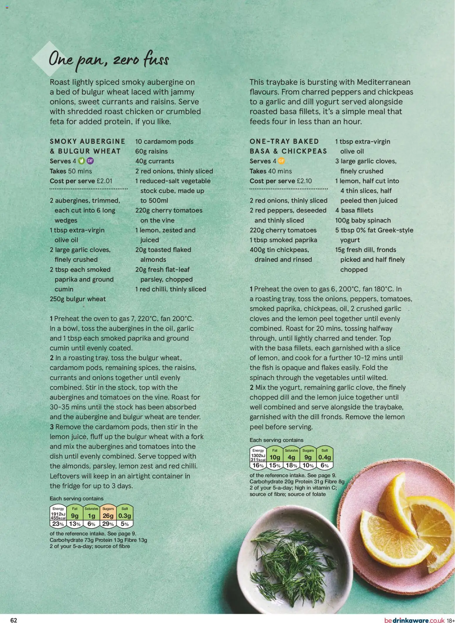 {H1} | Page: 62 | Products: Lemon juice, Feta, Fork, The oven