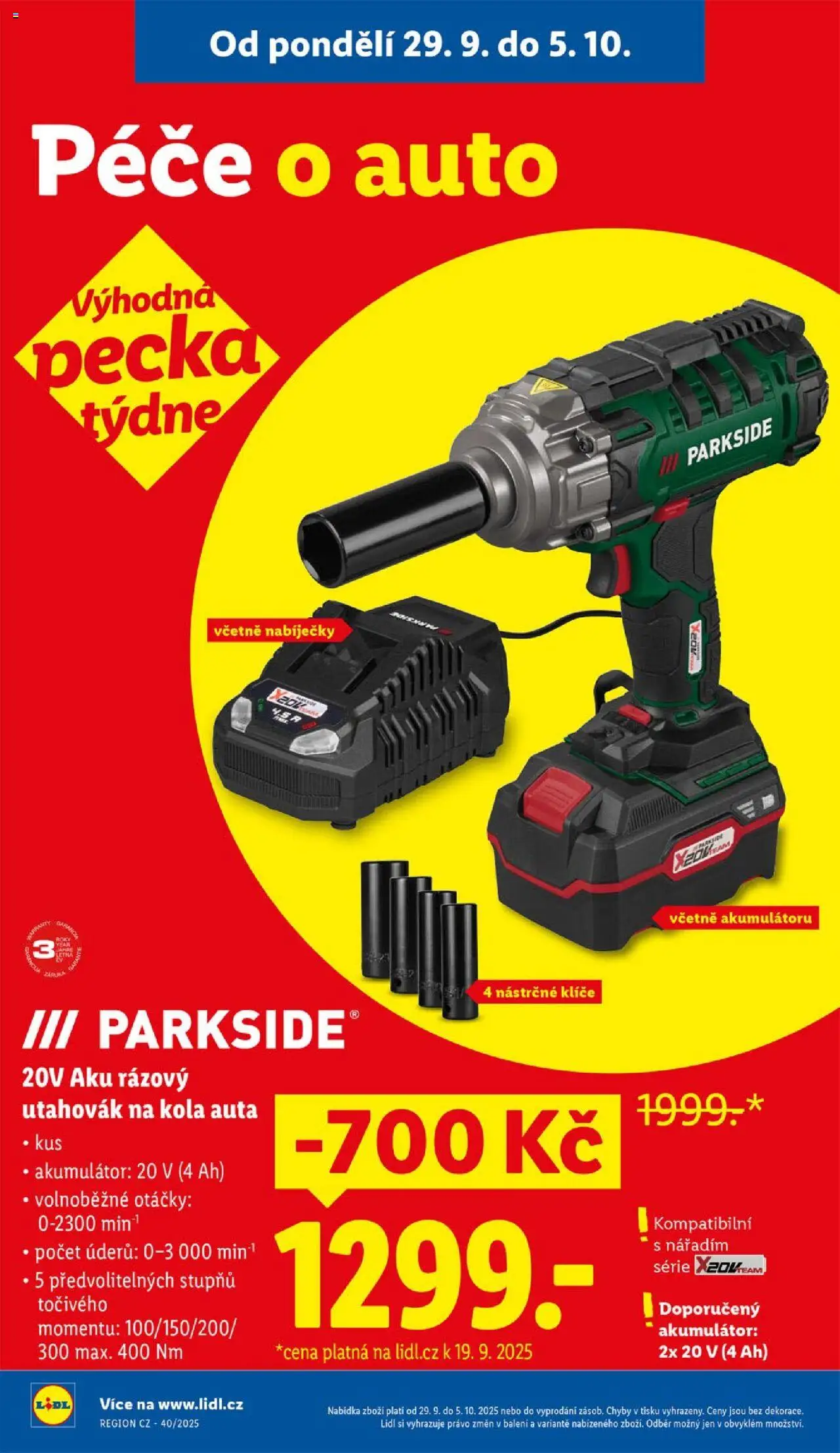 Lidl leták - Spotřební zboží od 29.09.2025 | Strana: 2 | Produkty: Parkside, Rázový utahovák, Aku rázový utahovák, Kola