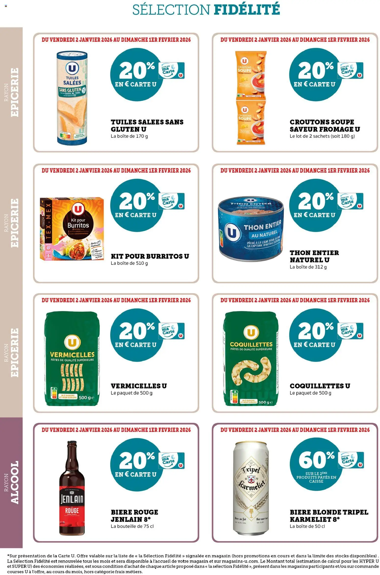 {H1} | Page: 20 | Produits: Bière blonde, Fromage, Bière, Coquillettes