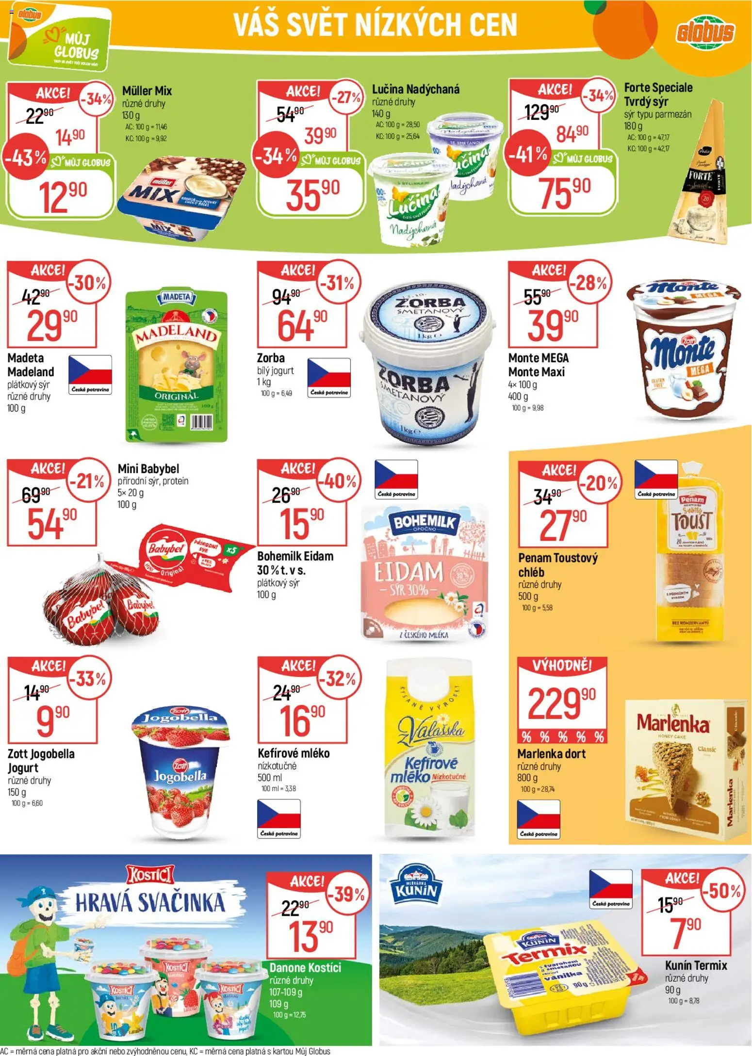 Globus leták od 25.02.2026 | Strana: 18 | Produkty: Kostici, Toustový chléb, Bílý jogurt, Dort