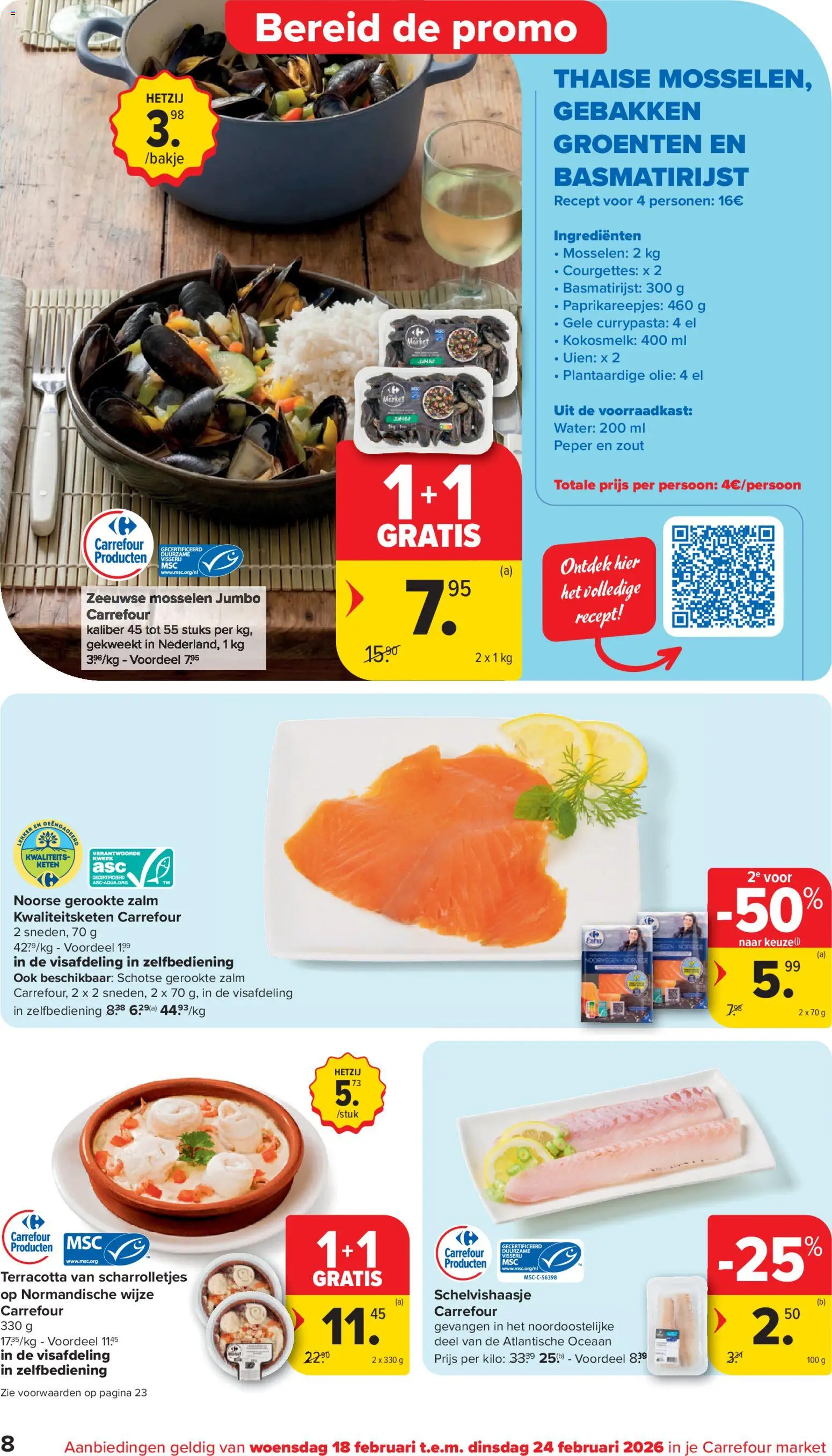 {H1} | Pagina: 8 | Producten: Zalm, Mosselen, Peper, Olie