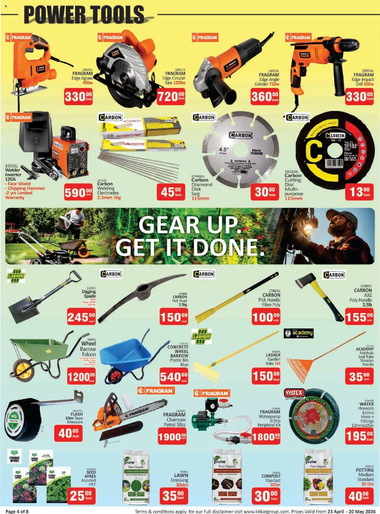 New KIT KAT Cash & Carry catalogue – valid from 23.04.2026 | Page: 4 | Products: Drill, Chainsaw, Jigsaw, Hammer