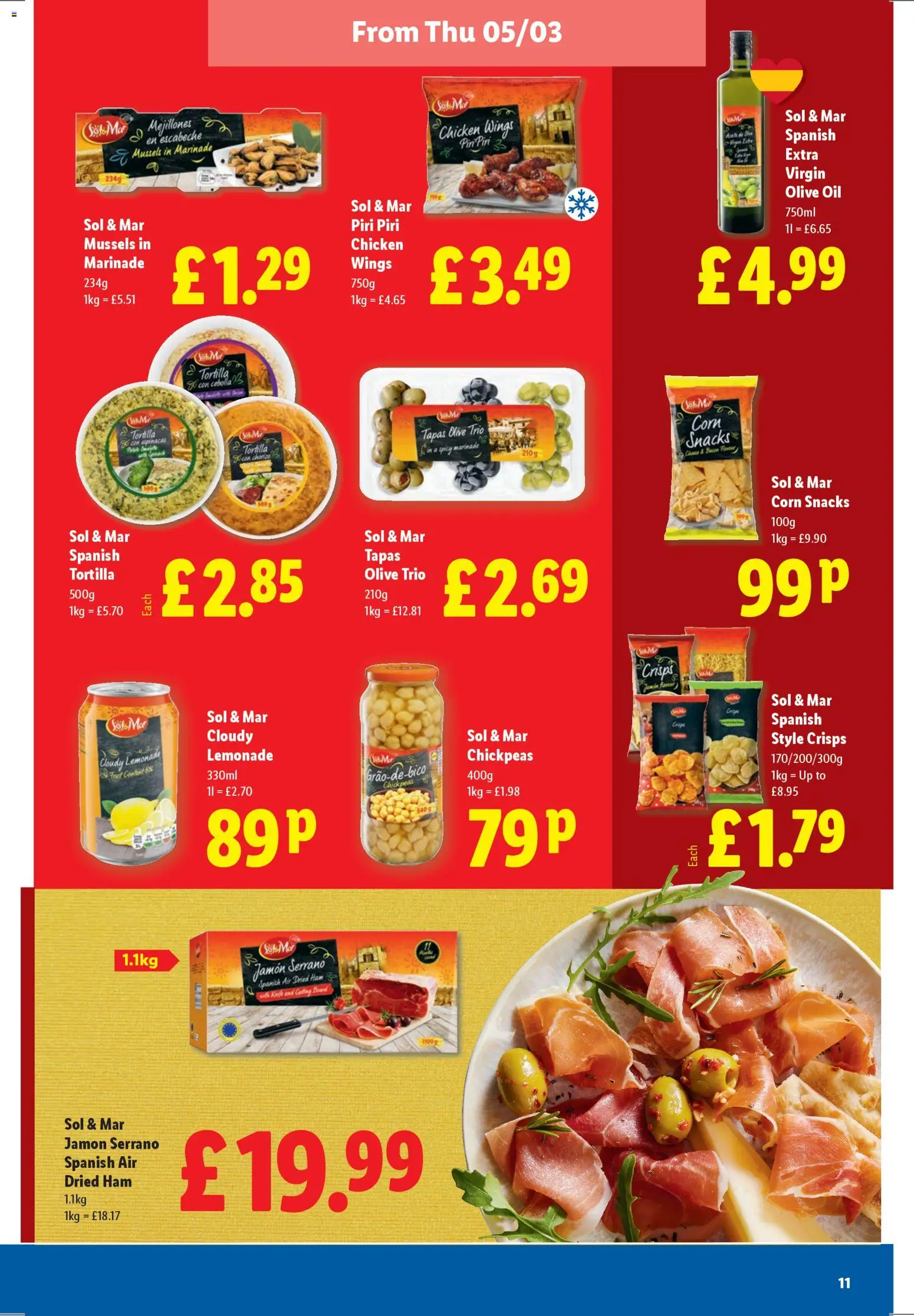 {H1} | Page: 11 | Products: Olive oil, Chicken, Tortilla, Tapas