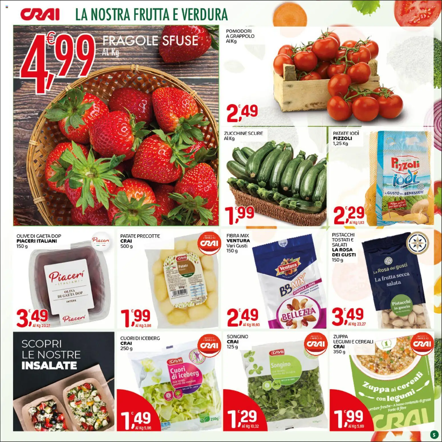 Volantino CRAI del 26.03.2026 | Pagina: 5 | Prodotti: Cereali, Verdure, Frutta, Zucchine