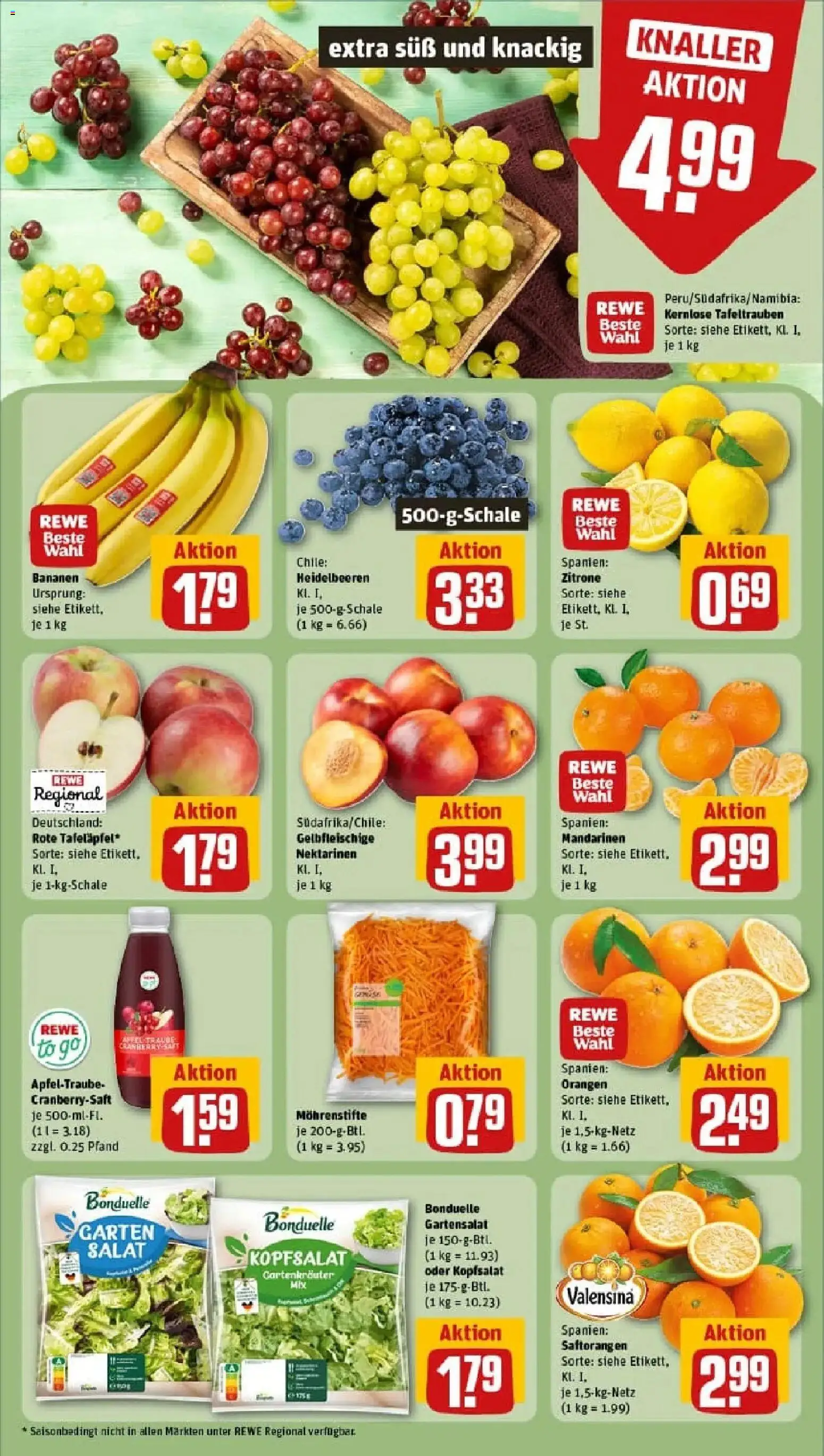 Rewe prospekt Dortmund	 – gültig ab 02.02.2026 | Seite: 6 | Produkte: Mandarinen, Heidelbeeren, Valensina, Salat