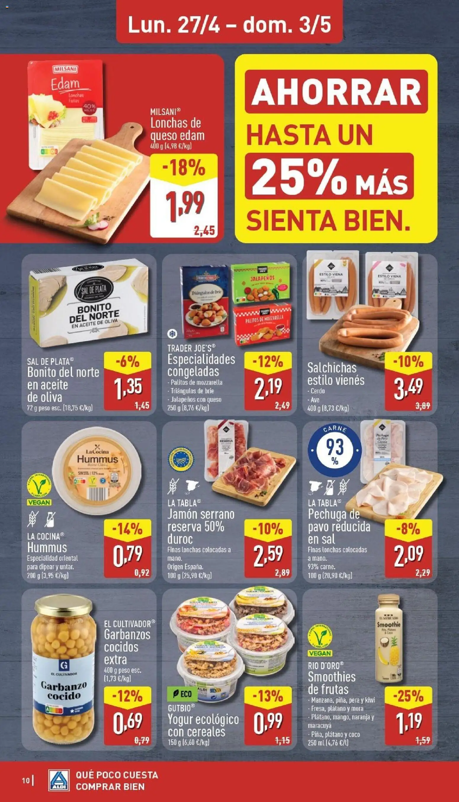 Aldi folleto Canarias │ válido desde el 27.04.2026 | Página: 10 | Productos: Jamón serrano, Cereales, Aceite de oliva, Cocina