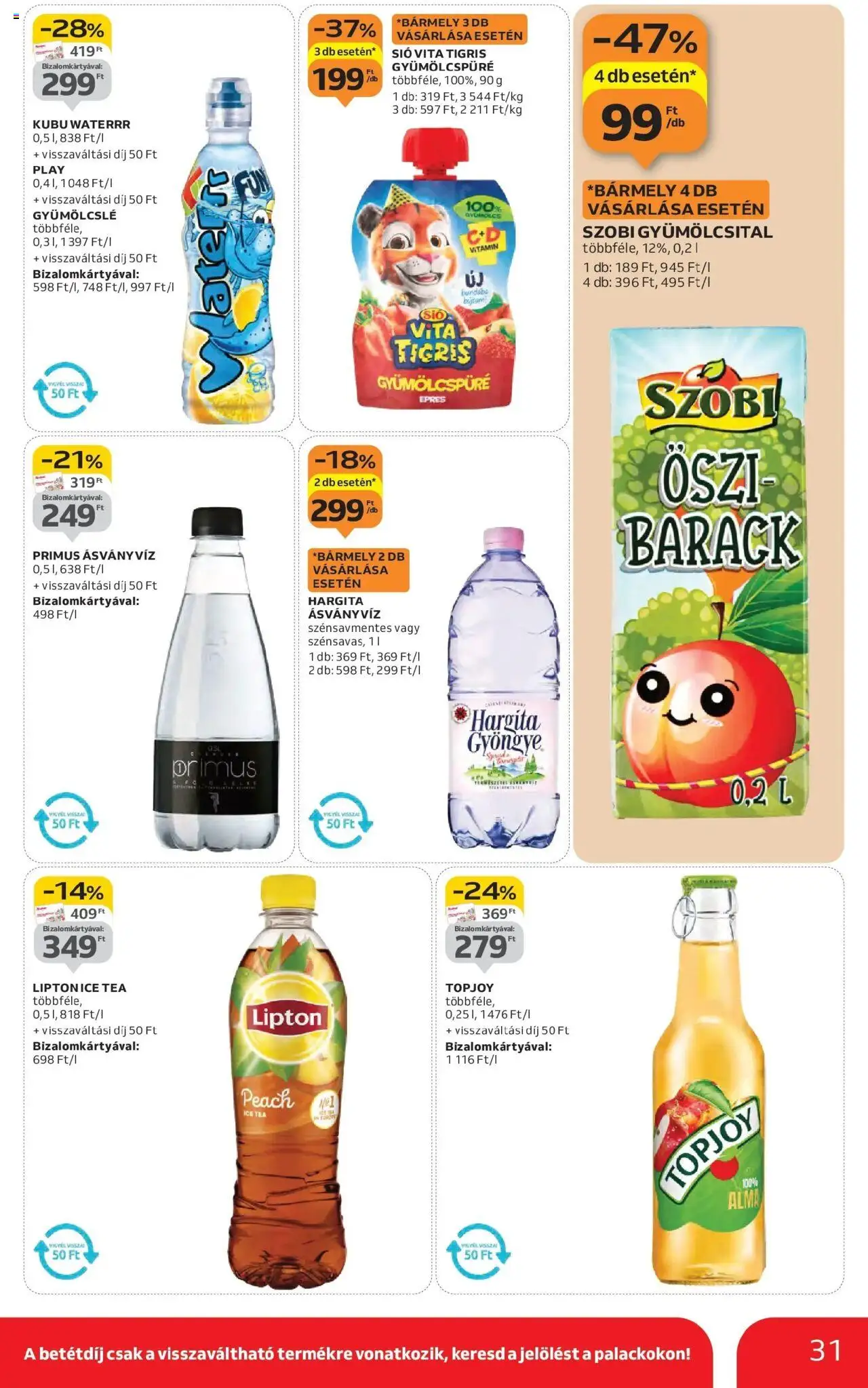 Auchan akciós ujság - amely érvényes a következő dátumtól: 16.10.2025 | Oldal: 31 | Termékek: Gyümölcslé, Gyümölcsital, Ice tea, Alma